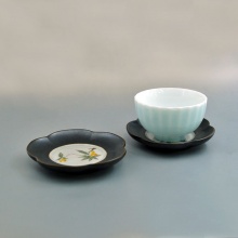 手绘陶瓷杯垫杯蝶
